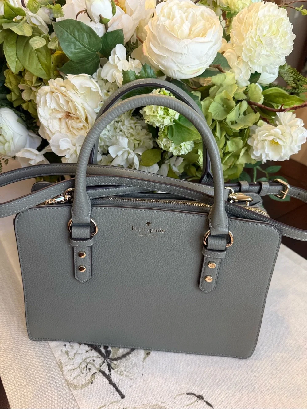 kate spade Green Pebbled Leather Top-Handle Satchel